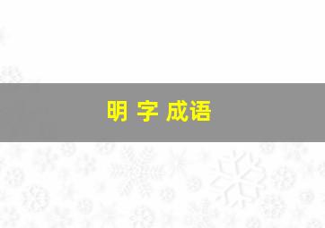 明 字 成语